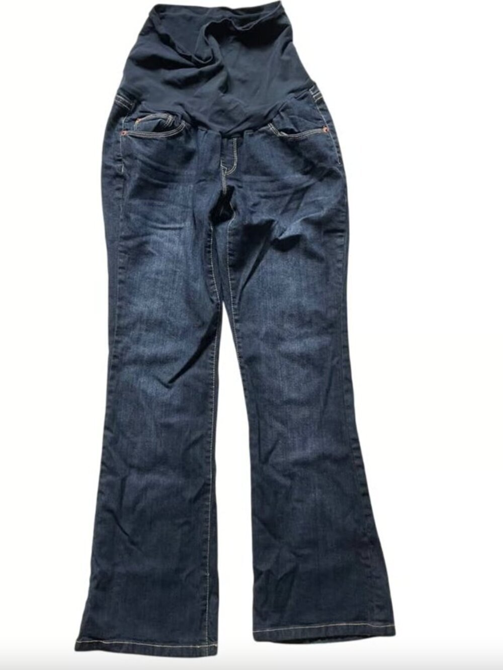 A Pea In The Pod Dark Wash Bootcut Stretch Belly Maternity Jeans • Size PS 🗣